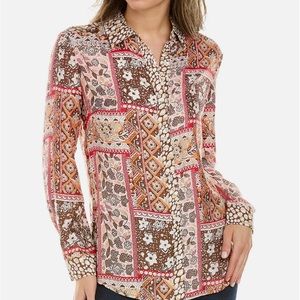 J.McLaughlin Darcey Silk-Blend Blouse Size Small